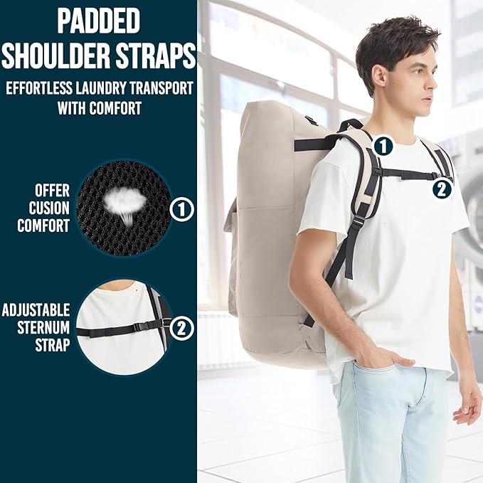 Laundry Backpack with Shoulder Straps，Laundry Bag Extra Large 115L，Laundry - Image 3