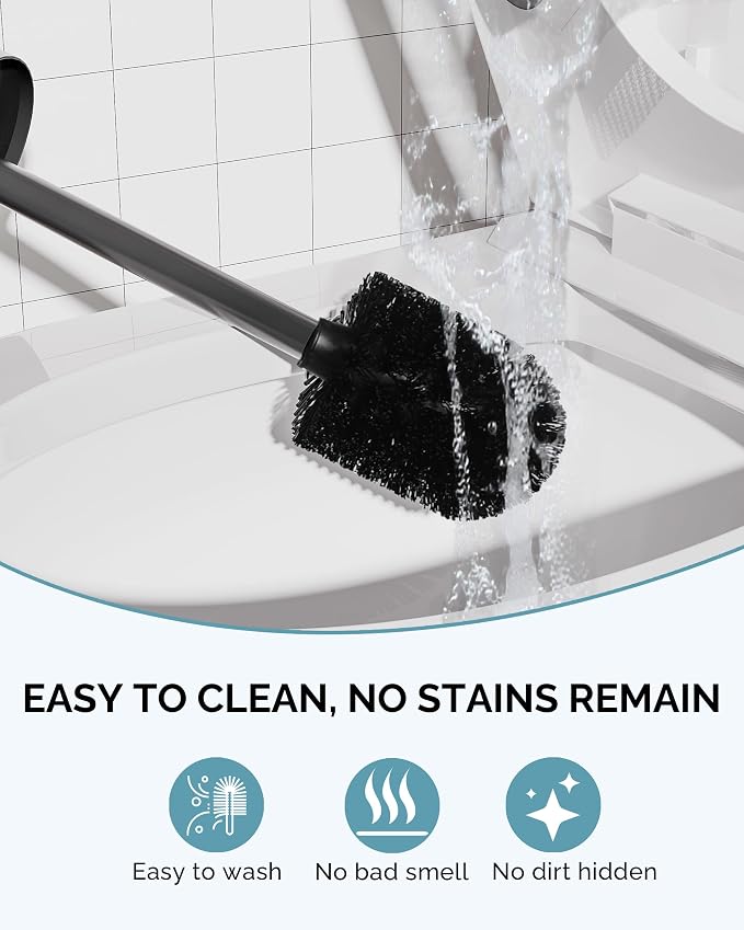 Toilet Brush and Holder Set, Stainless Steel Toilet Bowl Brush - Image 5