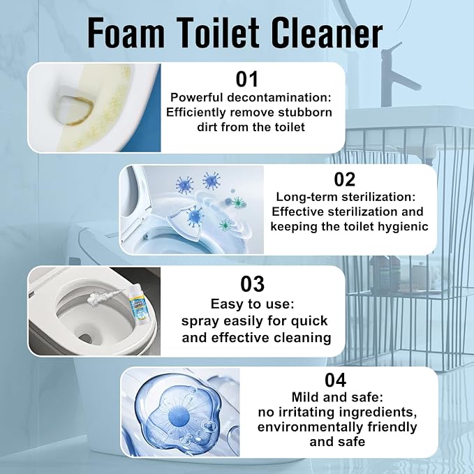 2PCS Foam Toilet Cleaner, New Powerful Foaming Toilet Bowl Cleaner, Foaming - Image 5