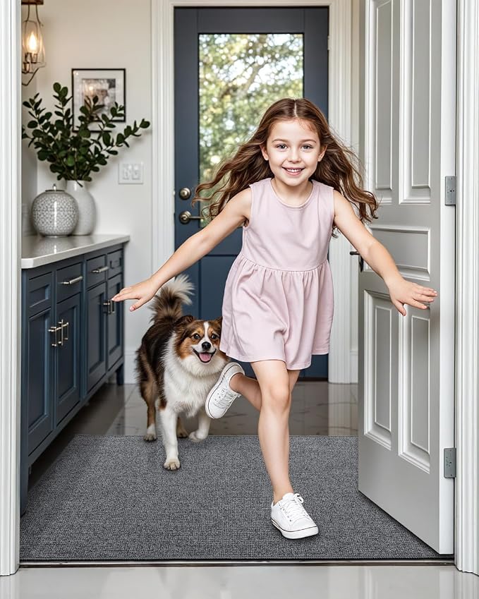 LUMI Indoor Door Mat 36"x56", Ultra Thin Low Profile Non-Slip Doormat - Image 5