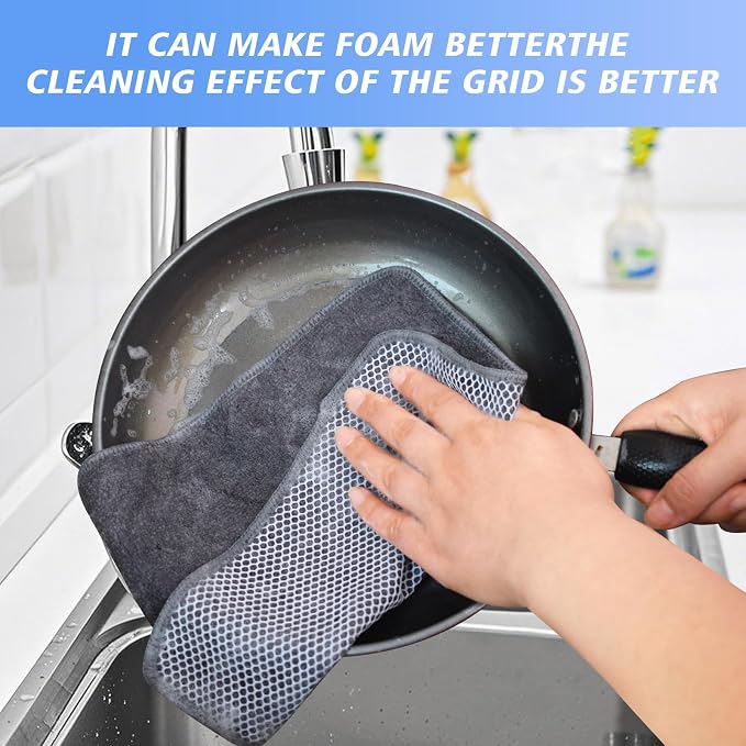 KinHwa Kitchen Washcloths for Dishes Absorbent Microfiber Dish Cloths Quick Dry - Image 4
