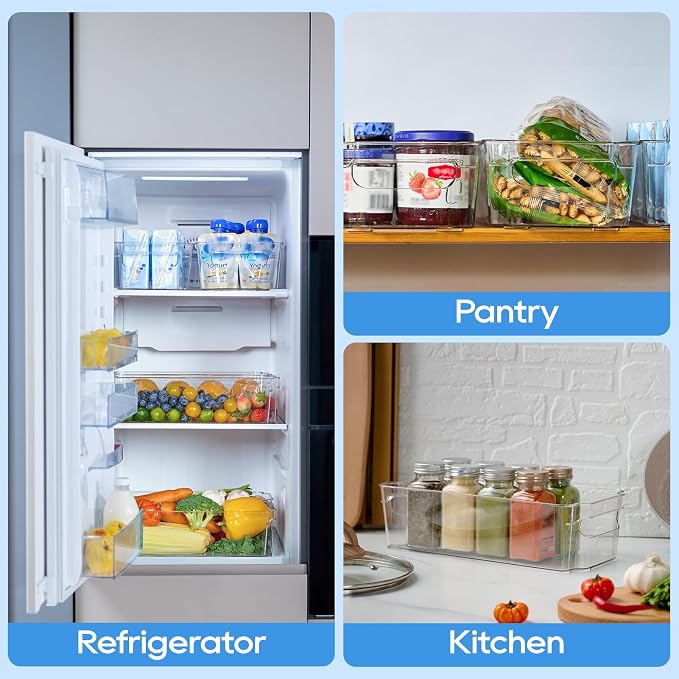 JollyPack 8 Pack Clear Plastic Storage Bins, Pantry Organizers and Storage - Image 6