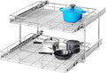 2 Tier Individual Pull Out Cabinet Organizer 27" W x 21½" D, Heavy Duty Cabinet by Unknown