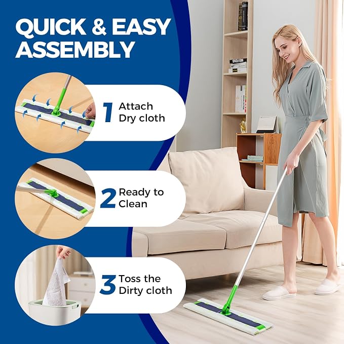 XL Dry Mop Refills Dust Sweeping Cloths Disposable Mop Pads - Image 5
