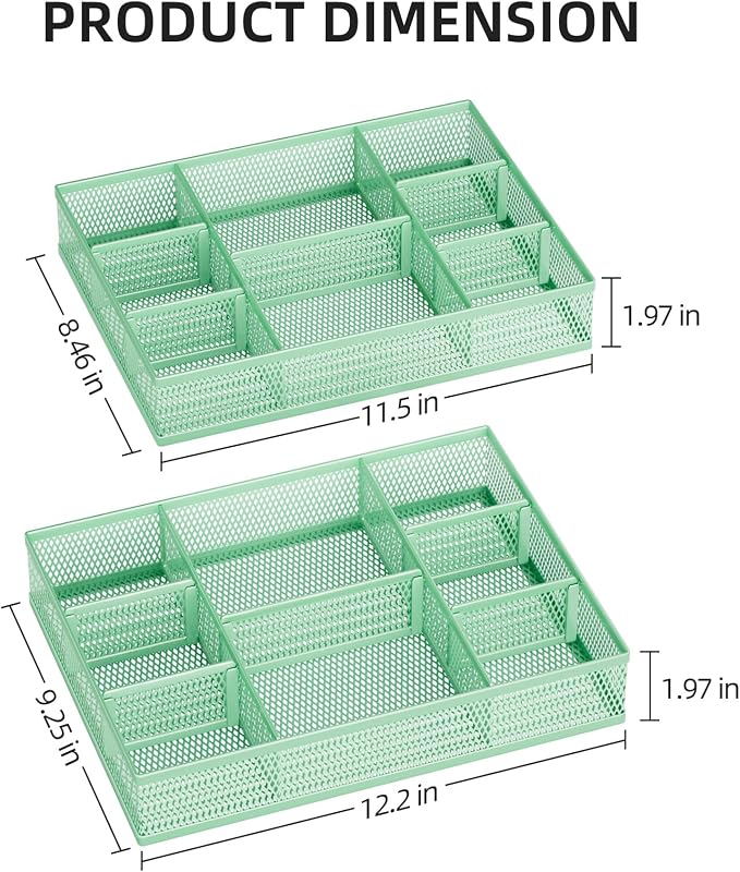 Marbrasse 2 Pack Desk Drawer Organizer, Mesh Drawer Organizer Tray - Image 5