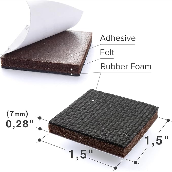 Non Slip Furniture Pads 8 pcs 1 1/2" X-Protector - Image 3