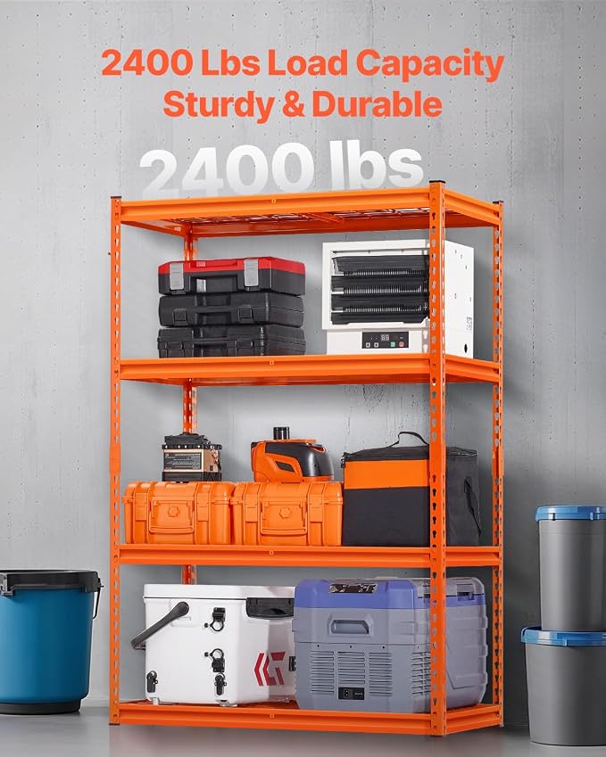 VEVOR Storage Shelves, 2400 lbs, 4 Tier Heavy Duty Garage Shelving, - Image 4