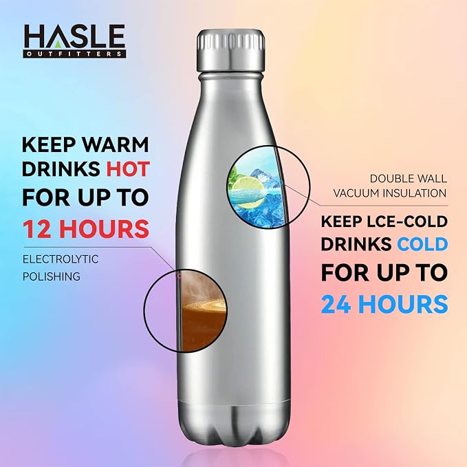 HASLE OUTFITTERS 17oz Stainless Steel Water Bottles, Vacuum Insulated Water - Image 4