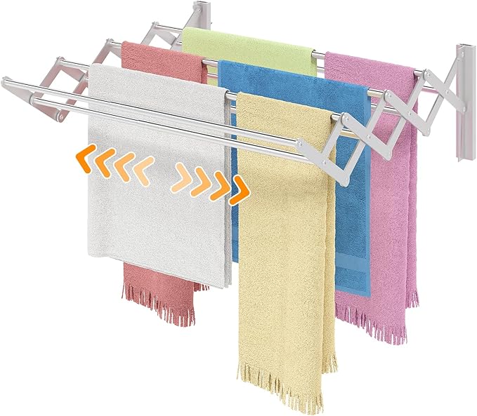 X-cosrack Wall Mounted Clothes Drying Rack, Wide Large Rustproof Retractable by X-cosrack
