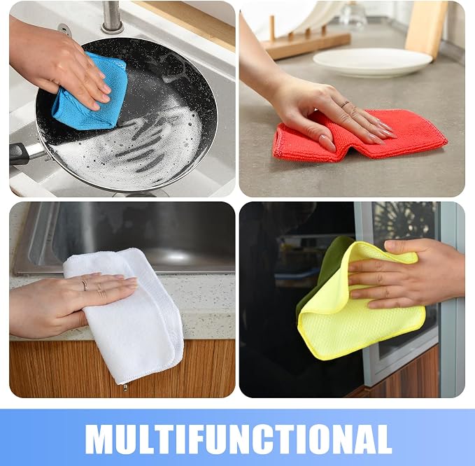 KinHwa Kitchen Washcloths for Dishes Absorbent Microfiber Dish Cloths Quick Dry - Image 4