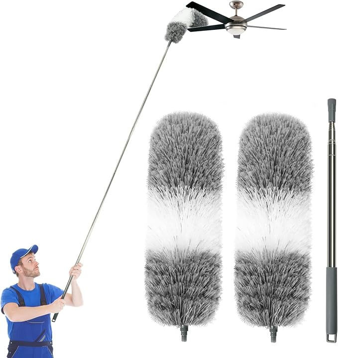Microfiber Feather Dusters for Cleaning, Extendable Duster by AURUZA