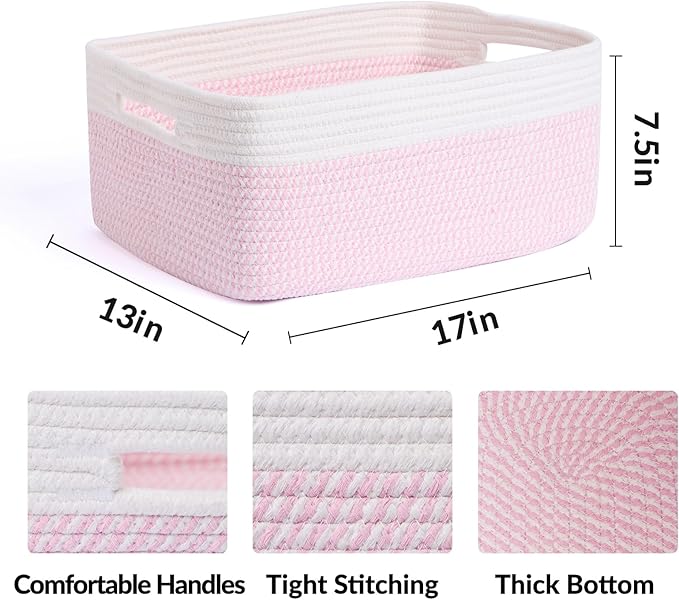 Large Storage Baskets for Organizing, Closet Shelf Baskets for Clothes Blanket - Image 2