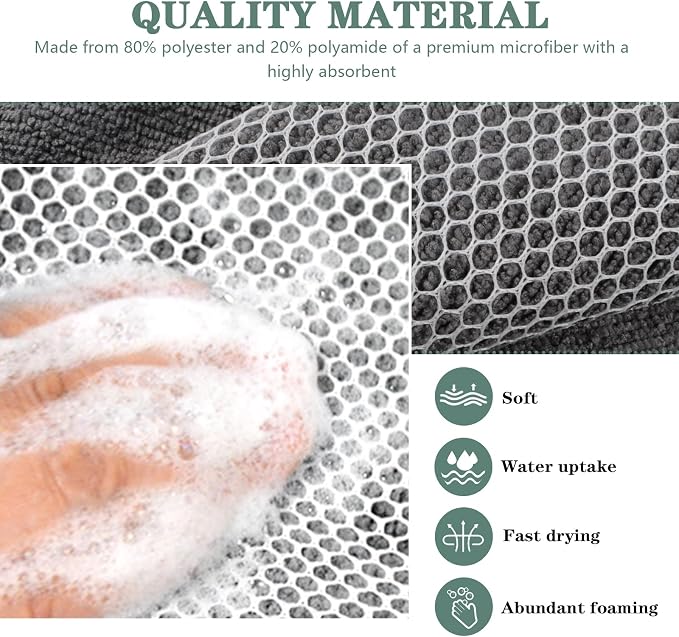 SINLAND Microfiber Dish Cloth for Washing Dishes Dish Washing Rags Best Kitchen - Image 3