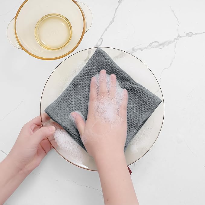 Homaxy 100% Cotton Waffle Weave Kitchen Dish Cloths, Ultra Soft Absorbent Quick - Image 4