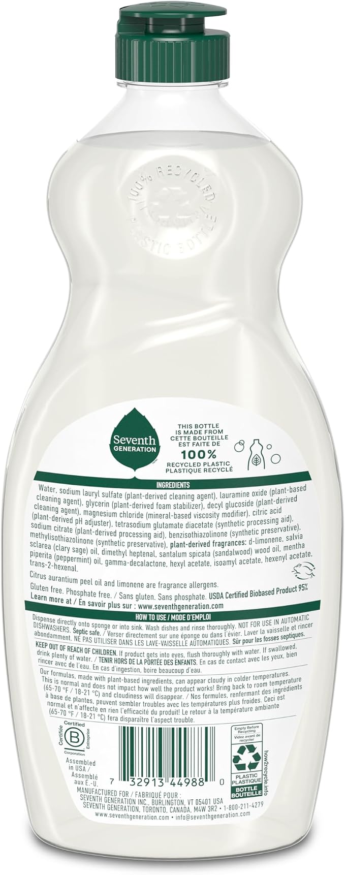 Seventh Generation Dish Soap Liquid Summer Orchard Scent Pack of 6 Dishwashing - Image 2