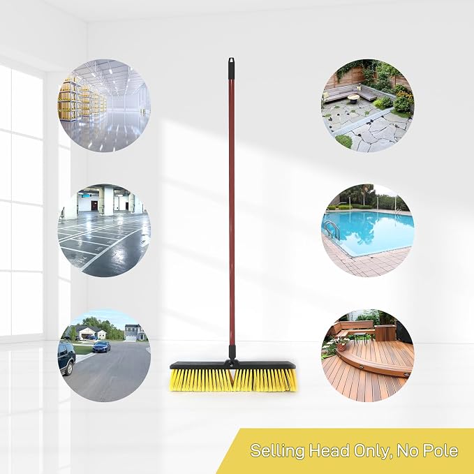 4PCS Push Broom Head Outdoor Large Stiff Bristle Broom Head - Image 6