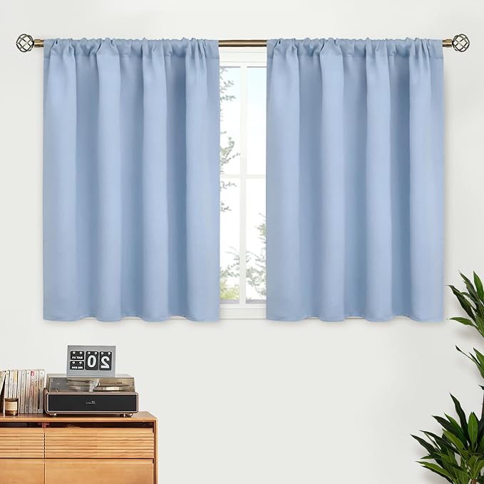 BGment Light Blue Blackout Curtains 36 Inch Length by BGment