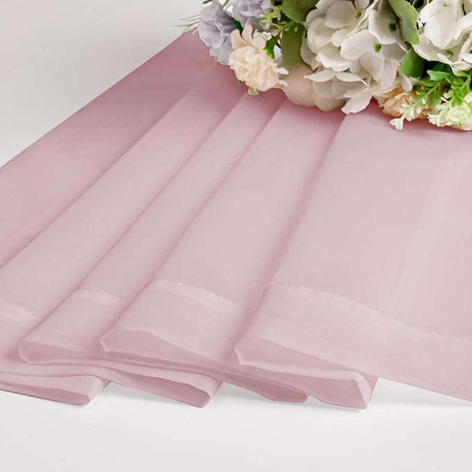 Chyhomenyc Blush Pink Sheer Curtains 84 Inches Long 2 Panels Set - Image 8