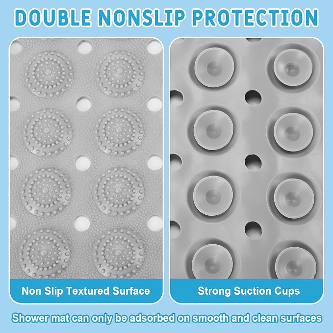 Dunzy 12 Pcs Non Slip Bath Mats 27.6x14.2 Inches TPE Bathtub Mats - Image 4