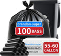 Brandon-super 55-60 Gallon Trash Bags, Sturdy & Tear-Resistant Commercial Can by Brandon-super