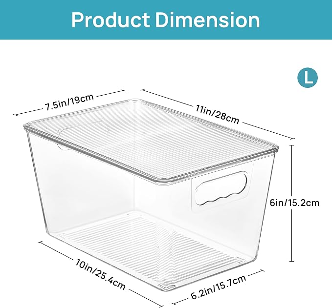 Vtopmart 4 Pack Clear Stackable Storage Bins - Image 2