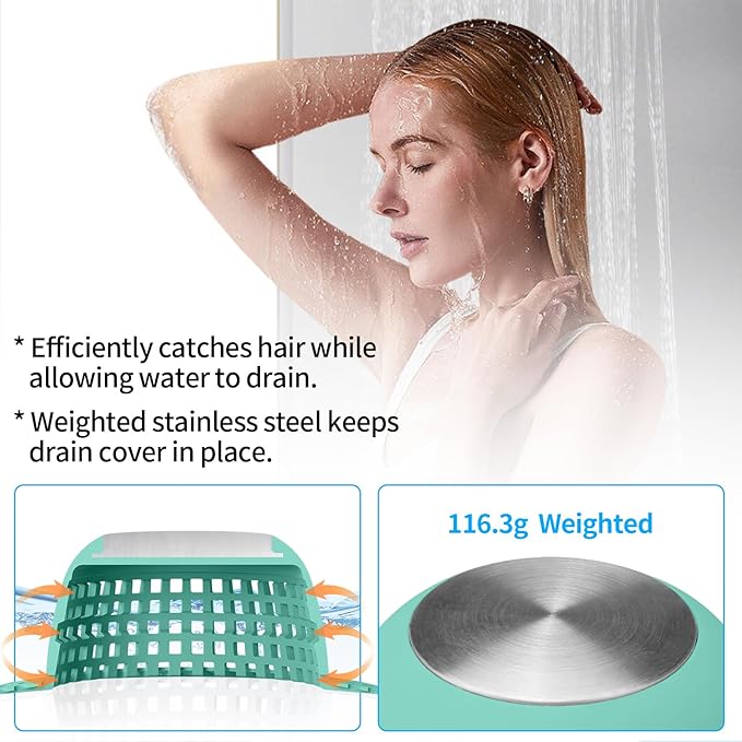 Shower Drain Hair Catcher, Bathtub Drain Cover Foldable Silicone Shower & Tub - Image 4