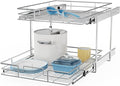 ROOMTEC Individual Pull Out Cabinet Organizer, 2 Tier Spice Rack Organizer by ROOMTEC