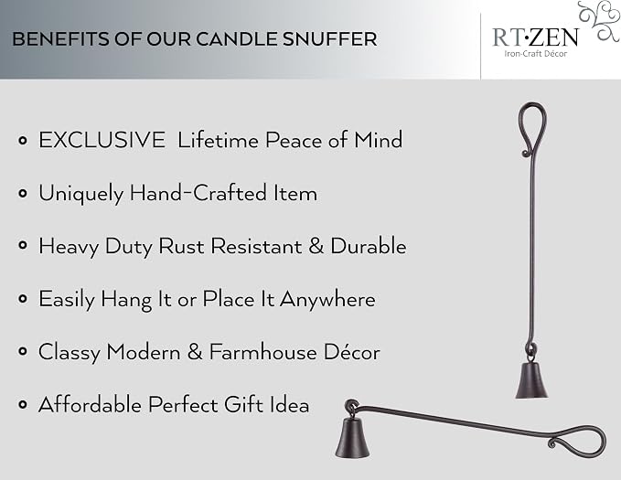 RTZEN Rustic Bell Candle Snuffer - Image 2
