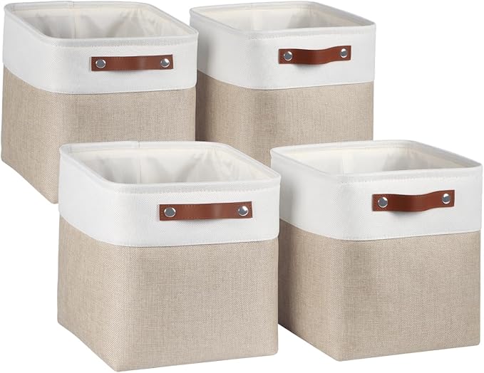 Univivi 4 PC Foldable Storage Baskets, 10.5 inch Fabric Storage Bins by Univivi