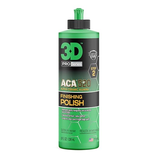 3D ACA 520 Finishing Polish - 8oz - Step 2 Body Shop Finishing Polish - Easy by 3DCarCare