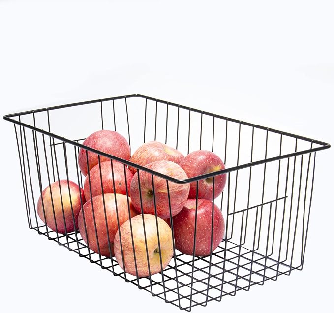 16" L x 12" W Wider Freezer Storage Organizer Baskets Container, Deep Metal - Image 4