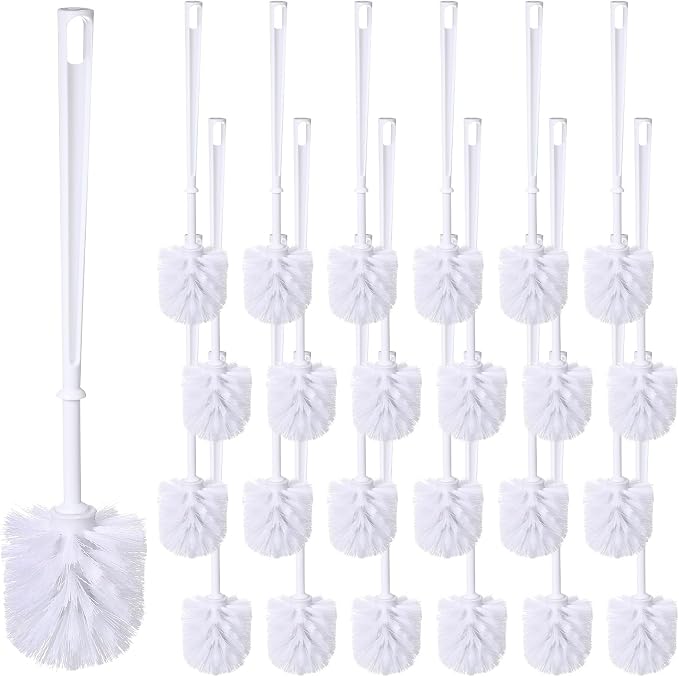 Mimorou 25 Pcs White Toilet Brush, Bathroom Toilet Bowl Brush, Soft Bristle by Mimorou