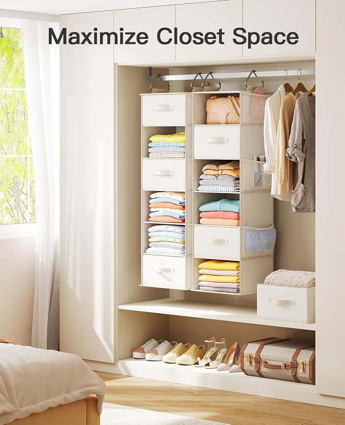 Pipishell Hanging Closet Organizer 6-Shelf, Hanging Shelves - Image 5
