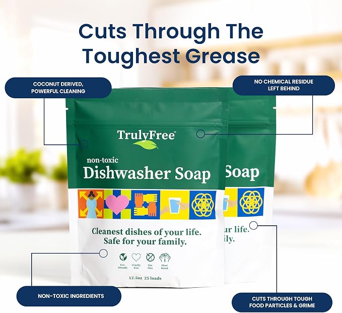 Truly Free Dishwasher Detergent Powder | Natural Dish Detergent, Dishwasher - Image 3