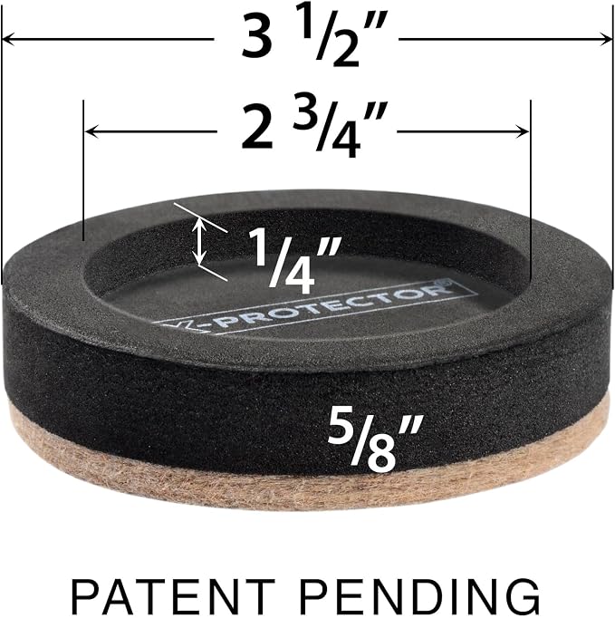 Felt Furniture Sliders for Hardwood Floors X-PROTECTOR 8 PCS 3 ½” - Image 2