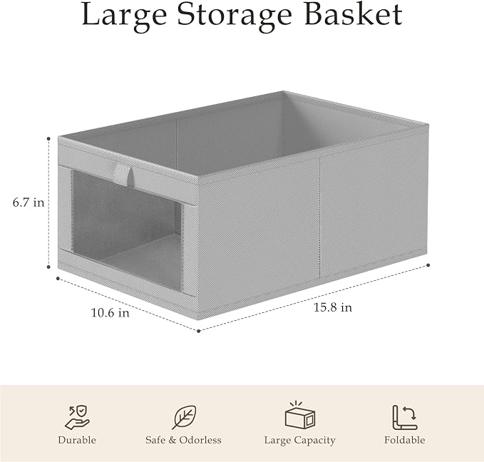 Criusia 6 Pack Linen Closet Organizers and Storage, Large Linen Closet Baskets - Image 3