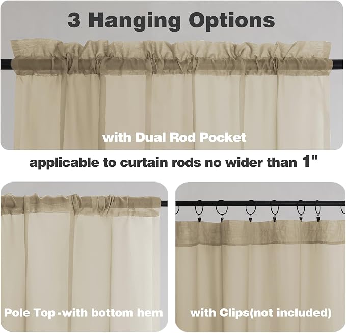 Chyhomenyc Sheer Taupe Valances - Image 5