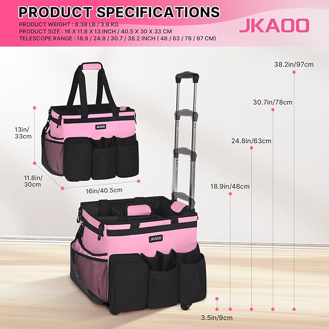 Large Rolling Cleaning Caddy Bag - Image 2