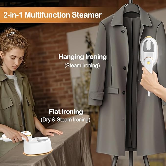 Mini Steam Iron, 2-IN-1 Handheld Size Steamer, 1100W & 15s Fast Heat Up - Image 5