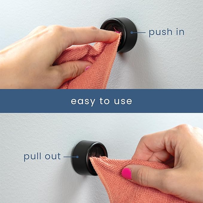 S&T INC. Round Adhesive Push Towel Hooks - Image 3
