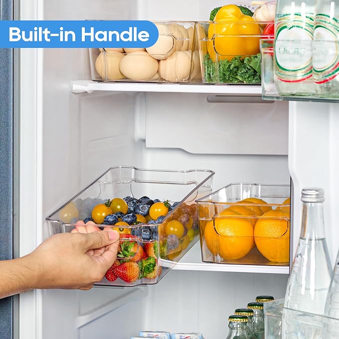 JollyPack 8 Pack Clear Plastic Storage Bins, Pantry Organizers and Storage - Image 4