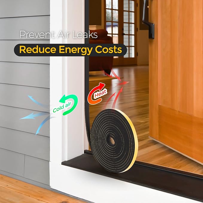 50 Feet Weather Stripping Door Seal, 1/4" Wide X 1/8" Thick Door Seal Strip - Image 6