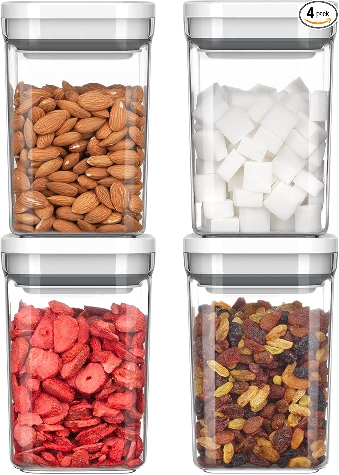 MR.SIGA 4 Pack Airtight Food Storage Container Set, BPA Free Kitchen Pantry by MRSIGA