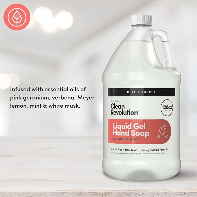 Clean Revolution Liquid Gel Hand Soap, Silky Rich Liquid, Quick Lather - Image 2