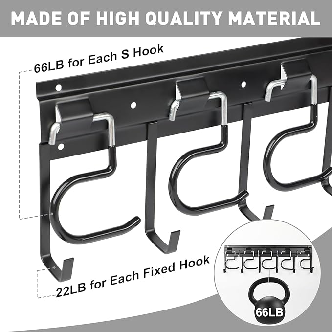 LEYU Metal Garage Tool Organizer Wall Mount, 2 Pack Garden Tool Organizer - Image 8