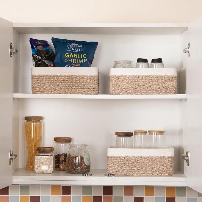 3 Pack Small Storage Baskets for Organizing, Cute Woven Decorative Gift Baskets - Image 5