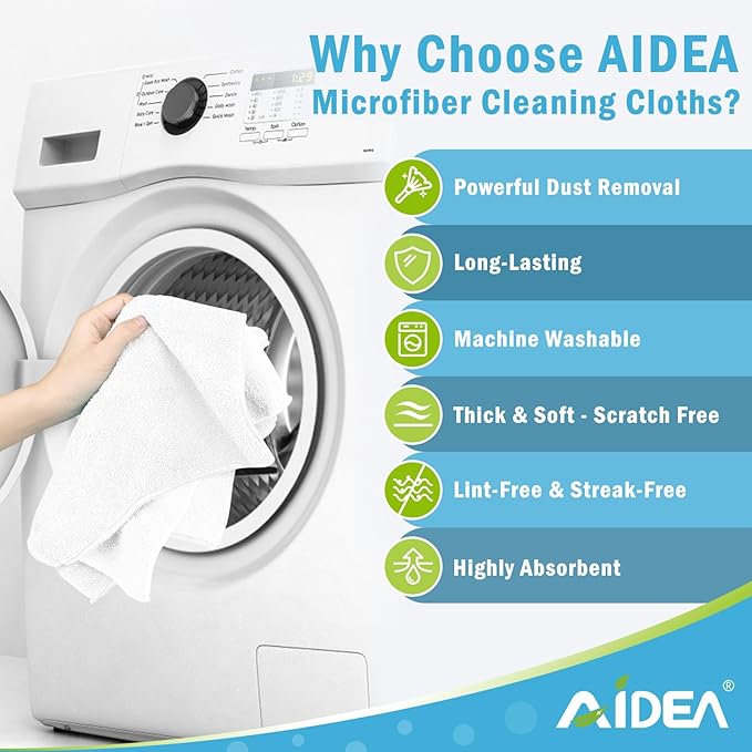 AIDEA Microfiber Cleaning Cloth-50PK, Soft Microfiber Towels - Image 3