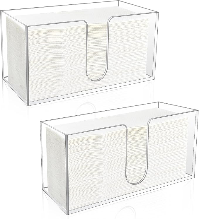 2Pack Acrylic Countertop Paper Towel Holder, Paper Towel Dispenser by CDIVEFTN