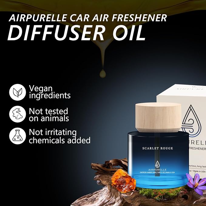 Car Air Freshener for Men & Women – Long-Lasting Saffron Amber Essential Oil - Image 6