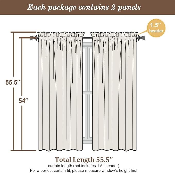 Chyhomenyc Hunter Green Sheer Curtains 54 Inch Long 2 Panels Set, Short Voile - Image 2